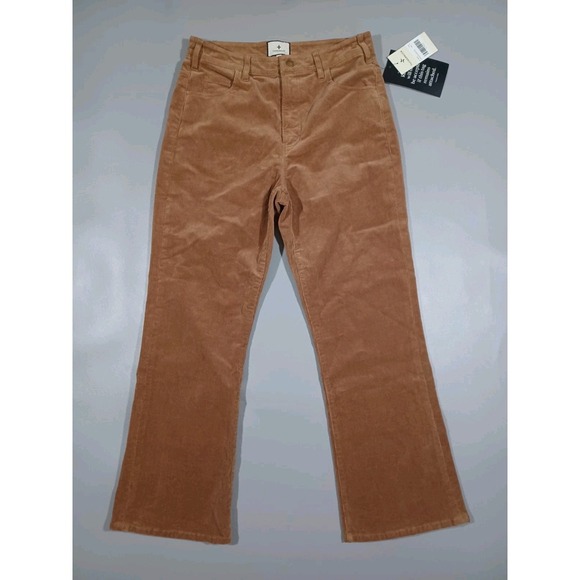 Tuckernuck Pants Womens Sz 10 Brown Khaki Corduroy Straight Leg New - Picture 2 of 5